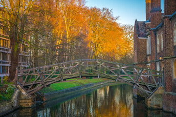 Newton's Mathematical Bridge in Cambridge. England