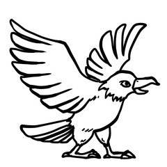 Illustration of a simple eagle line art