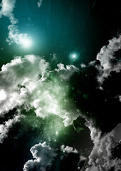 galaxy in a free space. 3D rendering