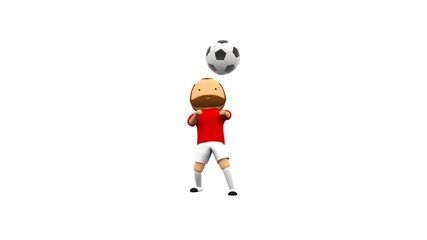 Fototapeta na wymiar Soccer player hitting the ball. Football 3d rendering