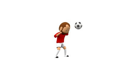 Obraz premium Soccer player hitting the ball. Football 3d rendering