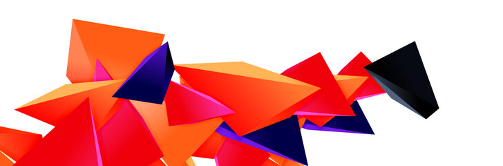 Triangle mosaic abstract background, 3d triangular low poly shapes. Geometric vector illustration for covers, banners, flyers and posters and other
