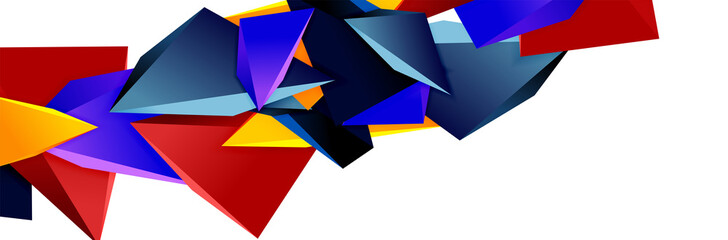 Triangle mosaic abstract background, 3d triangular low poly shapes. Geometric vector illustration for covers, banners, flyers and posters and other