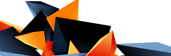 Triangle mosaic abstract background, 3d triangular low poly shapes. Geometric vector illustration for covers, banners, flyers and posters and other