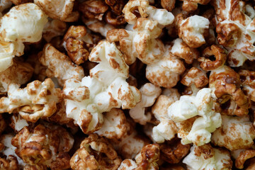 Cooked popcorn close-up