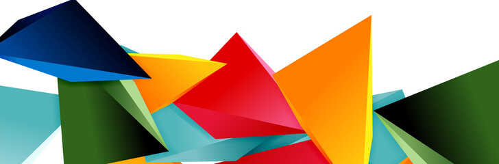 Triangle mosaic abstract background, 3d triangular low poly shapes. Geometric vector illustration for covers, banners, flyers and posters and other