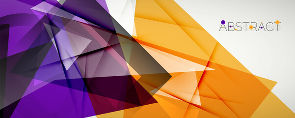 Obraz premium Geometric abstract background. Color triangle shapes. Vector illustration for covers, banners, flyers and posters and other designs