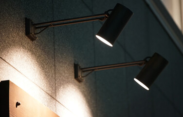 Lighting that illuminates the outer wall of the store at night