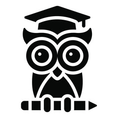 wisdom glyph icon, school and education icon	