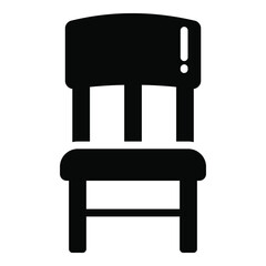 chair glyph icon, school and education icon	
