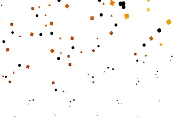 Light Yellow, Orange vector texture in poly style with circles, cubes.