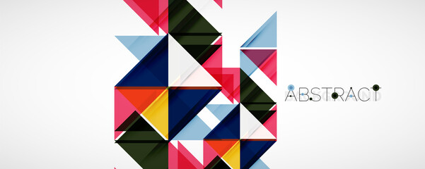 Fototapeta premium Set of vector triangle geometric backgrounds. Vector illustration for covers, banners, flyers and posters and other designs