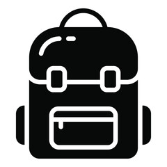 bag glyph icon, school and education icon