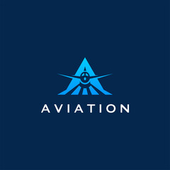 Letter A air plane company vector logo design. Airline logo plane travel icon. Airport flight world aviation.