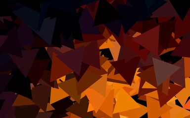 Naklejka premium Dark Orange vector layout with lines, triangles.