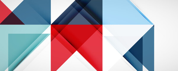 Fototapeta premium Set of vector triangle geometric backgrounds. Vector illustration for covers, banners, flyers and posters and other designs