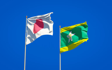 Ehime prefecture and Japan flags