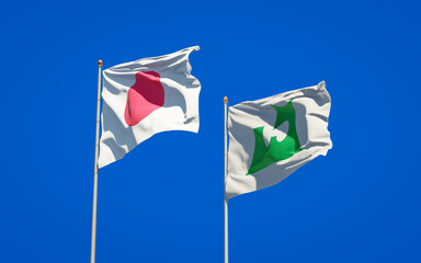 Aomori prefecture and Japan flags