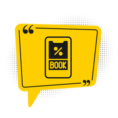 Black Cruise ticket for traveling by ship icon isolated on white background. Travel by Cruise liner. Cruises to Paradise. Yellow speech bubble symbol. Vector.