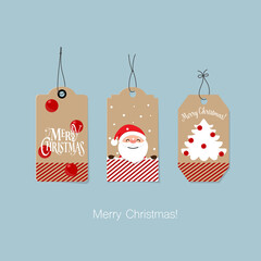 Christmas Sale Tags and Clearance Tags. Festive christmas design. Vector illustration.