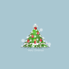 Decorated christmas tree. Holiday background. Merry Christmas and Happy New Year.