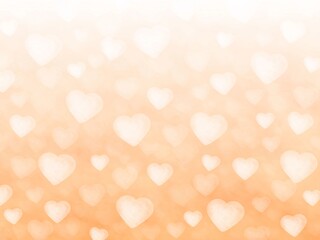 白いハート模様がオレンジ色の背景に広がるイラスト