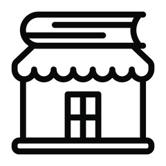 
A trendy glyph icon of a bookshop, shop architecture

