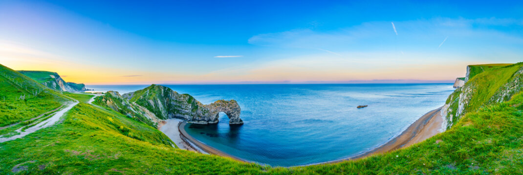 Fototapeta Durdle Door panorama, Dorset, Jurassic Coast, England, UK