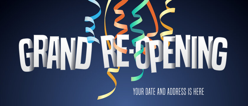 Grand opening or re-opening vector illustration, background