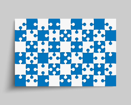 Banner made pieces puzzle jigsaw vector banner