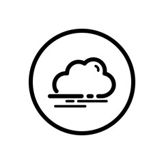 Fog and cloud. Weather icon in a circle. Isolated vector illustration