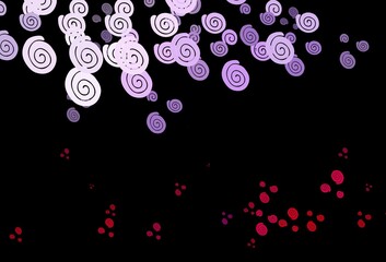 Dark Purple vector background with lamp shapes.