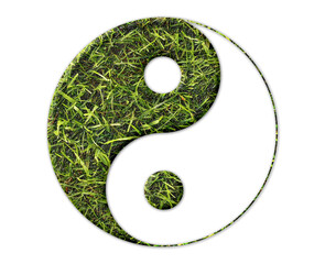 Yinyang symbol Grass green Logo icon illustration