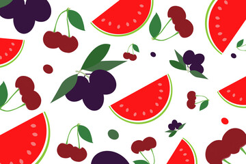seamless pattern with fruits vector with abstract white colour background creative design for posters, banners, backgrounds illustration. 
