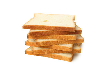 Pile of toast bread isolated on white background