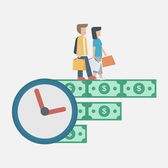 customer lifetime value (CLV),lifetime value (LTV),Value,frequency,time period of customer purchases product or services per business,Vector illustration.