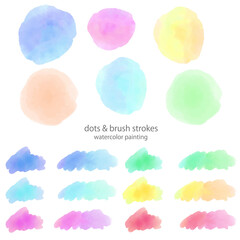 水彩の淡い丸型アイコンイラスト素材