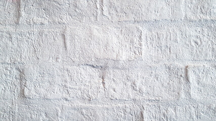 White concrete wall for background. Painted brickwork wallpaper. 