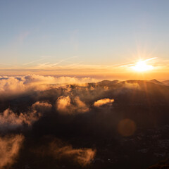 sunset over the mountains