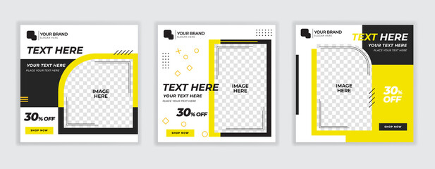 Social Media Post Template Banner Set