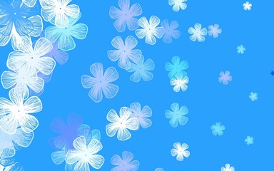 Light BLUE vector elegant template with flowers.