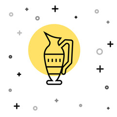 Black line Ancient amphorae icon isolated on white background. Random dynamic shapes. Vector.