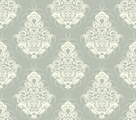 Seamless brown background with light pattern in baroque style. Vector retro illustration. Ideal for printing on fabric or paper for wallpapers, textile, wrapping. 