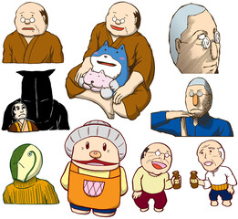 漫画風の人物のキャラクターイラスト