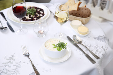 table setting for a dinner