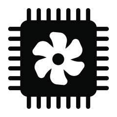 
Microchip cooling in editable glyph icon 
