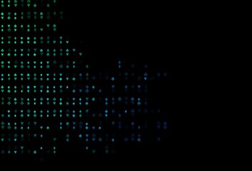 Dark BLUE vector texture with playing cards.