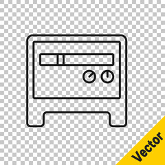 Black line Guitar amplifier icon isolated on transparent background. Musical instrument. Vector.