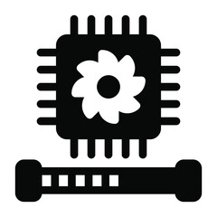 
Chip cooling in editable glyph icon 
