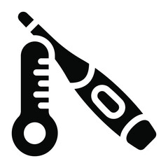 
Thermometer glyph icon, showing temperature scale 
